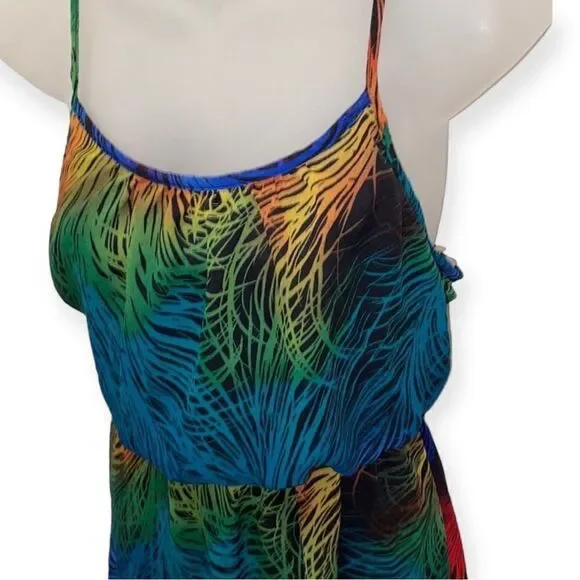 Body Central Multi Colored Rainbow Zebra Dress Summer Party Club medium M NWT - Picture 2 of 5